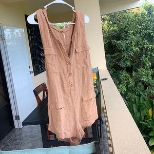 Free people tan beach romper!